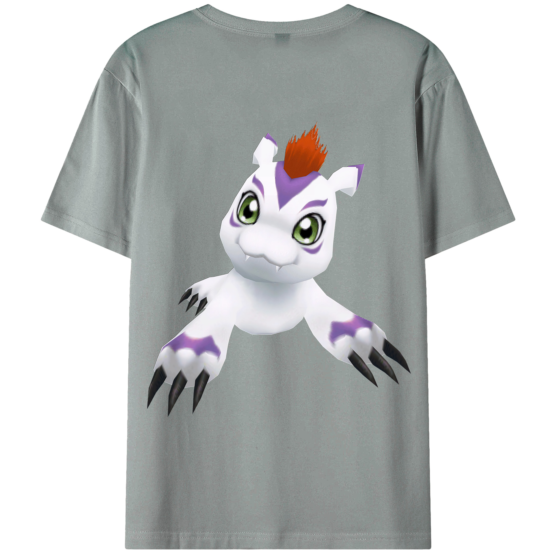 （画像用） Digimon デジタルモンスター/デジモン 綿100％ メンズ半袖Tシャツ（バックプリント） 通気性